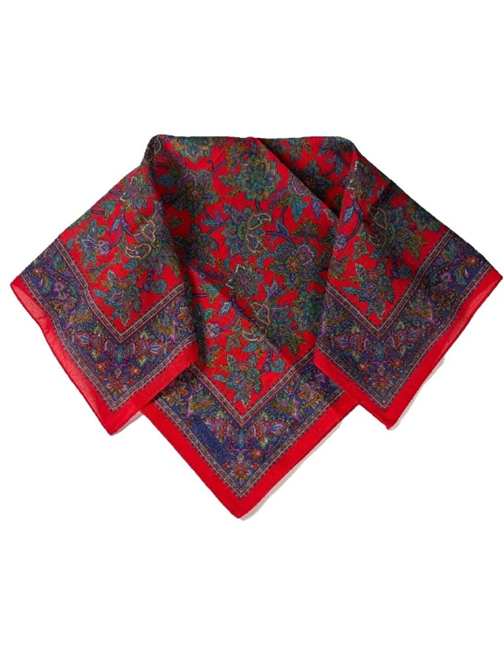Vintage Yves Saint Laurent Paisley Cotton Scarf